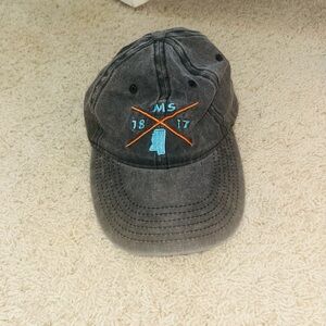 Gray Baseball Cap with Embroidered Design